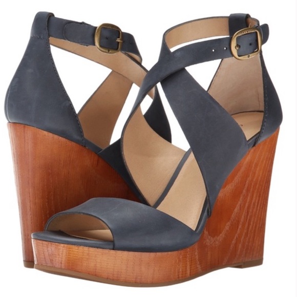 lucky brand navy wedges